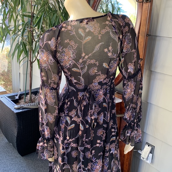 Olivaceous Chiffon Polyester Floral Maxi Black Sheer - Picture 3 of 9